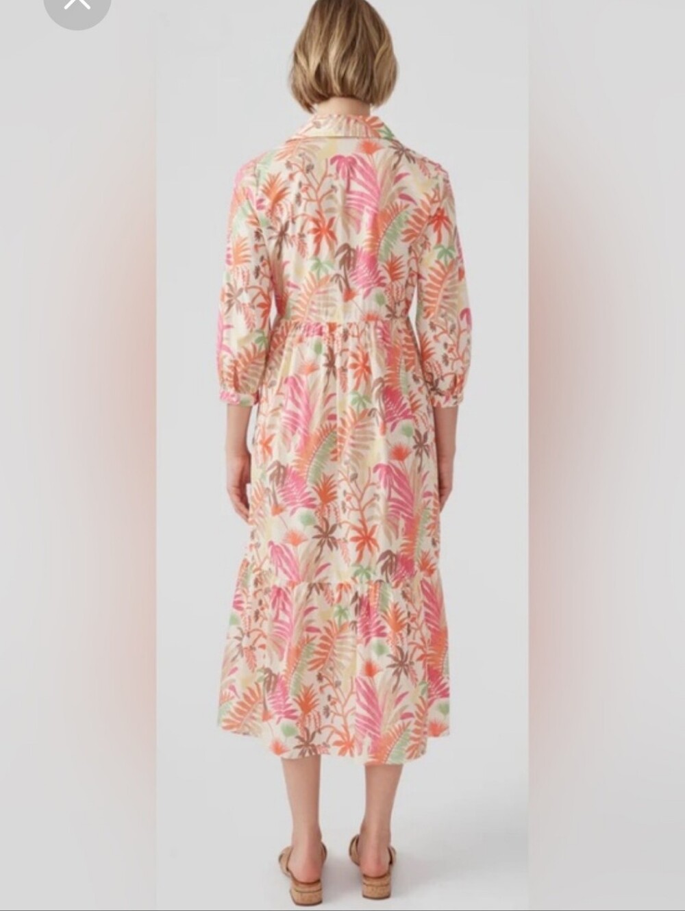 J. McLaughlin Tybee Jungle Melody Midi Shift Dress Cotton Resortwear Size Large - Picture 2 of 10